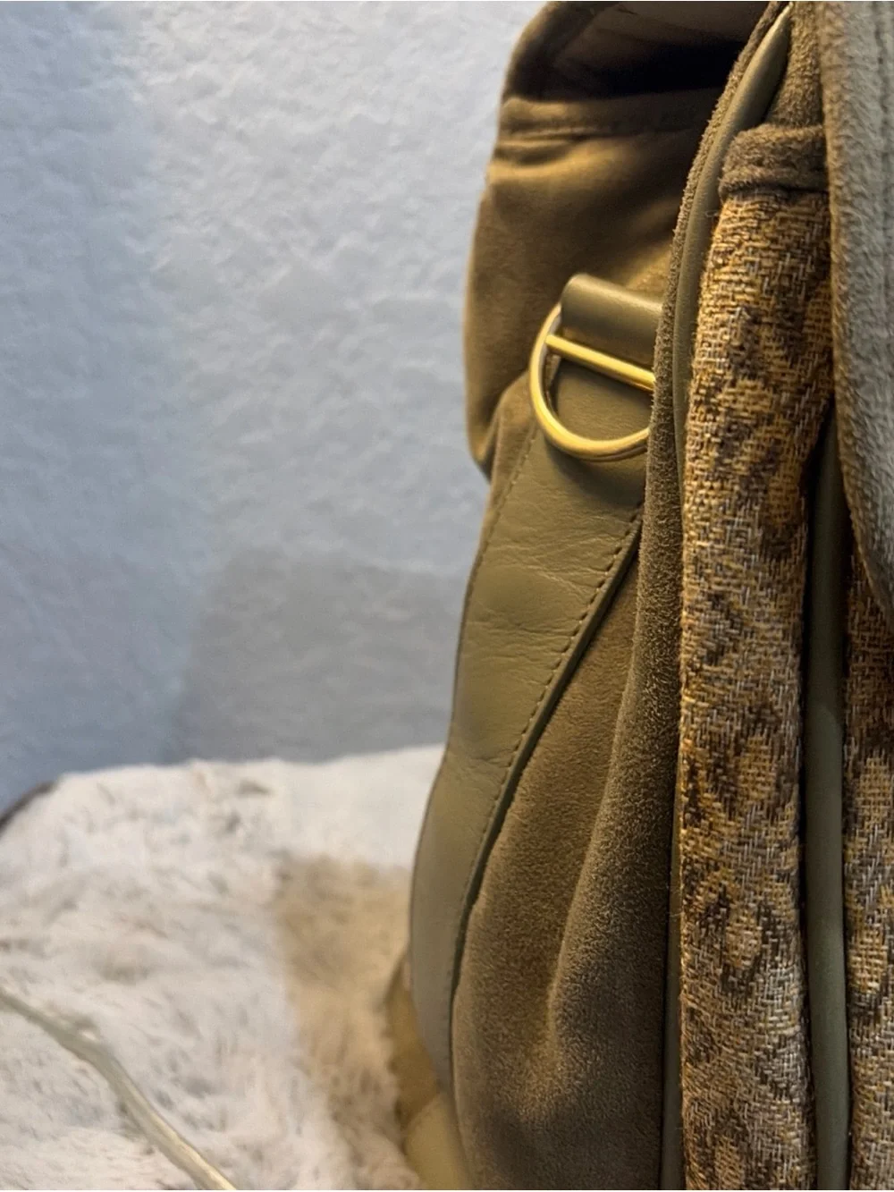Murano Olive Green & Brown Patterned Men's Briefcase